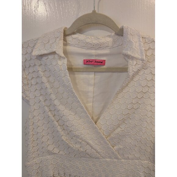 Vintage Betsey Johnson Dress - Cream - Eylet/Lace - Collared - Picture 6 of 8